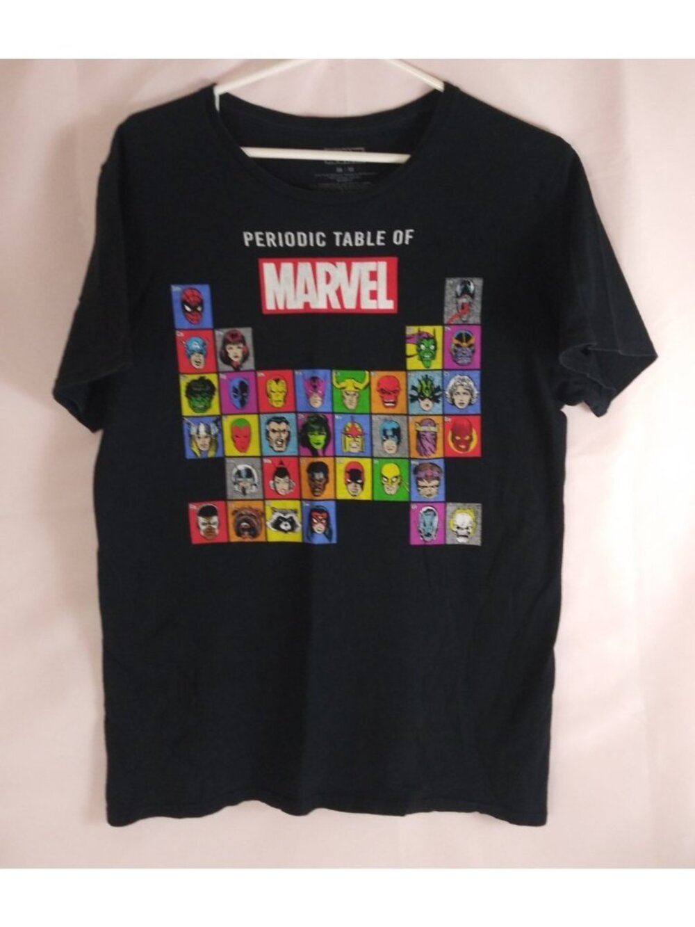 Marvel Comics X-Men Periodic Table Of Marvel Black Graphic T-Shirt Size Medium